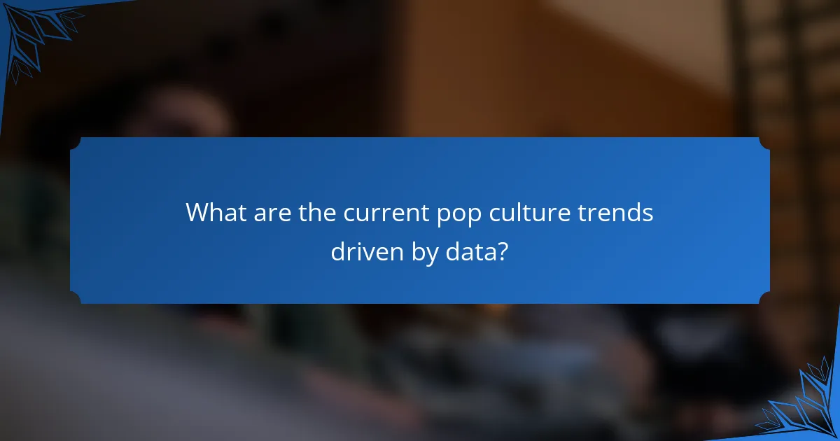 What are the current pop culture trends driven by data?