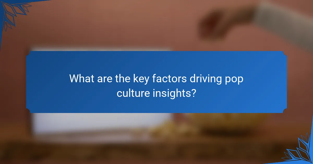 What are the key factors driving pop culture insights?